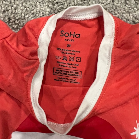 SOHA Keiki 2T Aloha Ho Ho Ho Christmas Long Sleeve Pajama Set - Picture 5 of 8